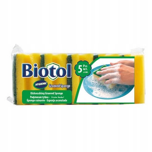 Biotol Zmywak Kuchenny Profilowany Gąbka do mycia naczyń 5pcs
