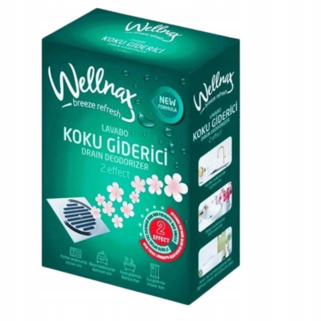 WELLNEX neutralizuje zapach w odpływach drain deodorizer 2x75g