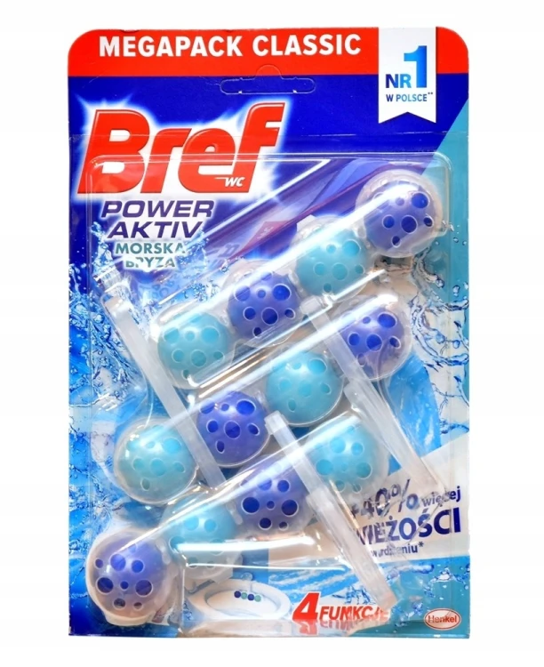 Zawieszka Bref 3 szt x 50 g czyszczenie WC Power Aktiv Ocean