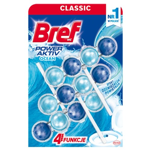 Zawieszka Bref 3 szt x 50 g czyszczenie WC Power Aktiv Ocean