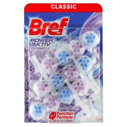 Bref WC Power Aktiv - Zawieszka do muszli WC o zapachu lawendy 3 x 50 g