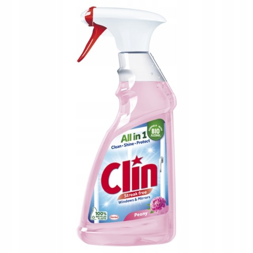 Clin Płyn do mycia szyb i luster Piwonia bez smug, 500 ml