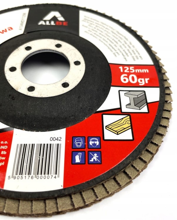 Tarcza lamelka listkowa 125mm P60 Inox do szlifowania metalu drewna