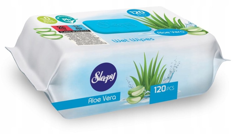 Chusteczki Nawilżane Mokre DUŻY ZESTAW MIX Róża Aloes Rumianek 15szt SLEEPY