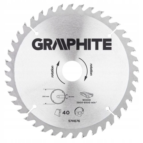 GRAPHITE Tarcza do pilarki 200mm 40 zębów (57H676)
