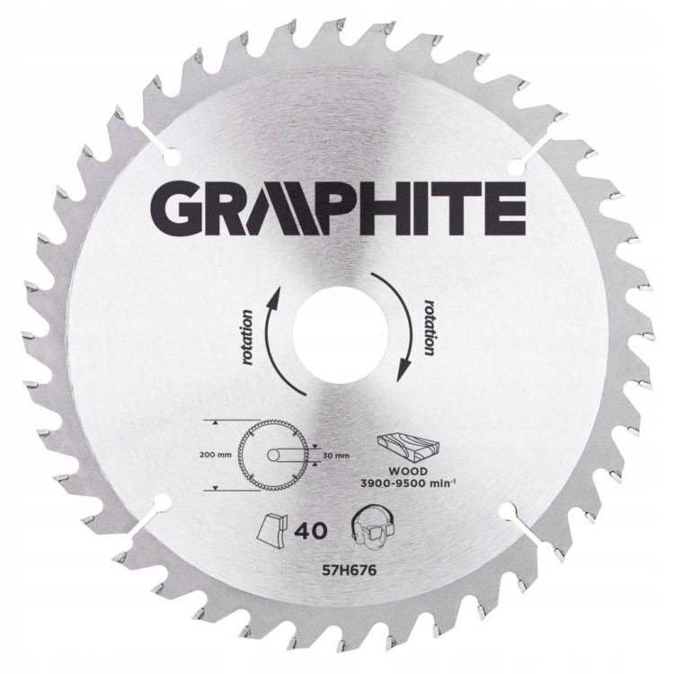 GRAPHITE Tarcza do pilarki 200mm 40 zębów (57H676)