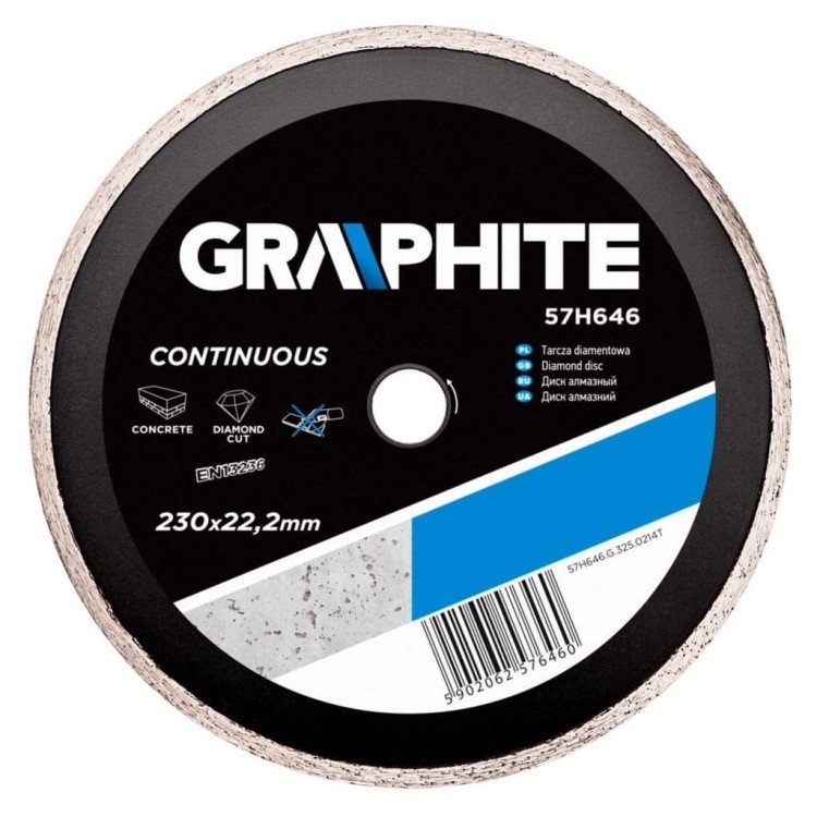 GRAPHITE Tarcza diamentowa pełna, 115x22mm, 57H646