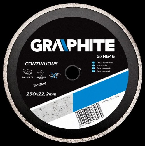 GRAPHITE Tarcza diamentowa pełna, 115x22mm, 57H646