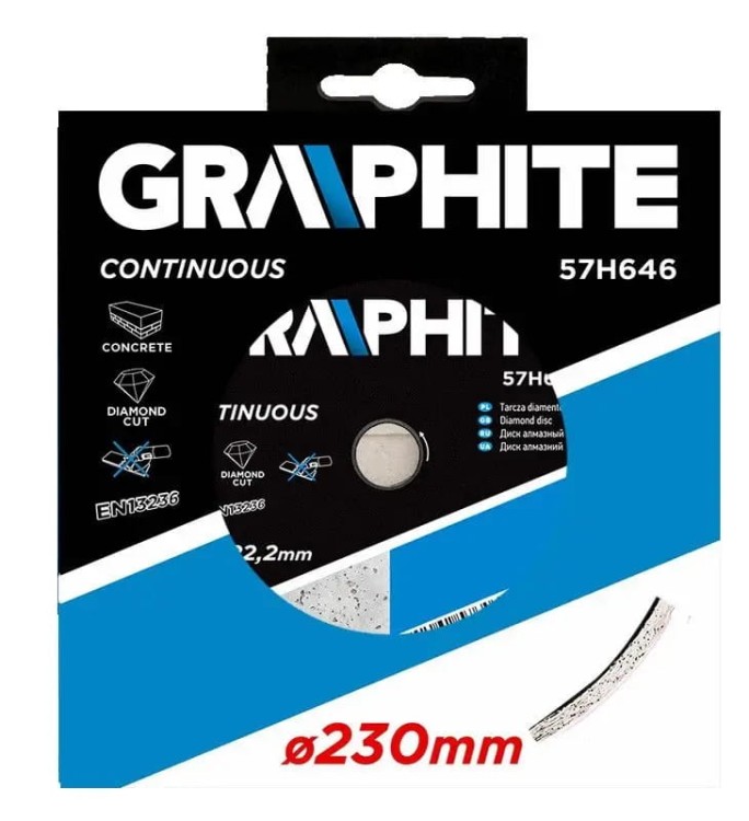 GRAPHITE Tarcza diamentowa pełna, 115x22mm, 57H646