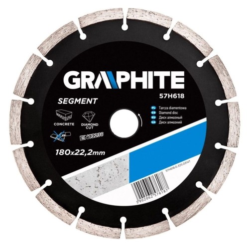 GRAPHITE Tarcza diamentowa, segmentowa, 180x22mm, 57H618