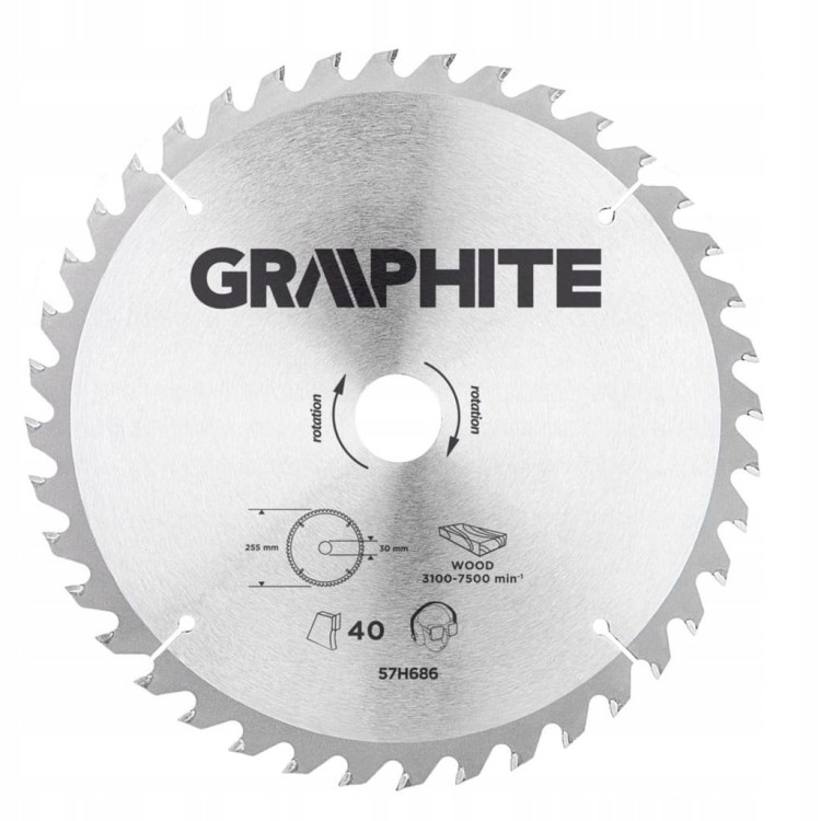 Tarcza tnąca Graphite 57H686 30 x 255 mm 40 zębów