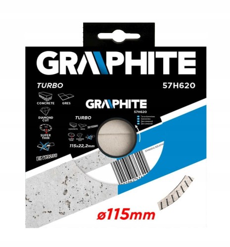 GRAPHITE Tarcza diamentowa Turbo, super cienka, 115x22mm, 57H620