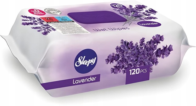 Chusteczki Nawilżane Sleepy 120szt Lawendowe