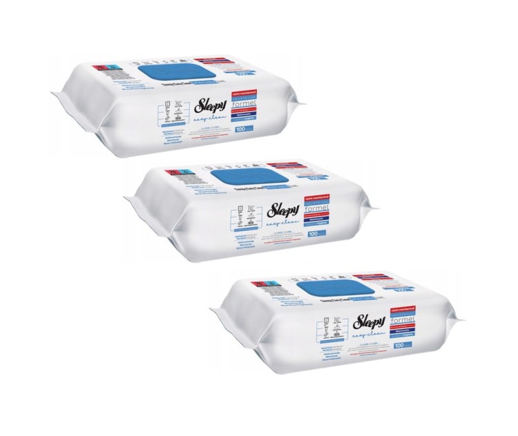 3x Chusteczki nawilżane do czyszczenia SLEEPY w opakowaniu 100 szt