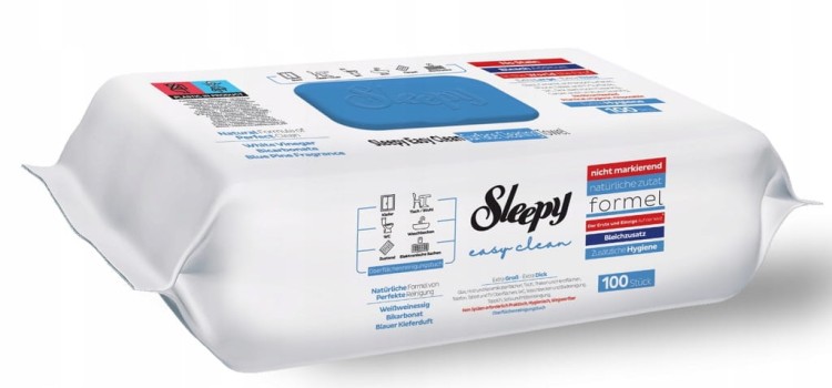 3x Chusteczki nawilżane do czyszczenia SLEEPY w opakowaniu 100 szt