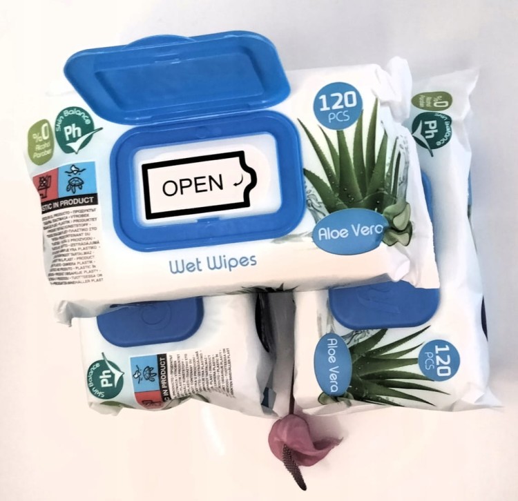 Chusteczki nawilżane Sleepy dla Niemowląt o zapachu Aloesowym 120szt