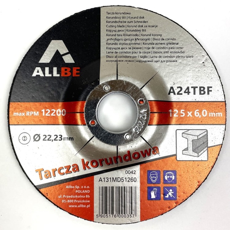 Tarcza do szlifowania metalu stali 125x6.0mm