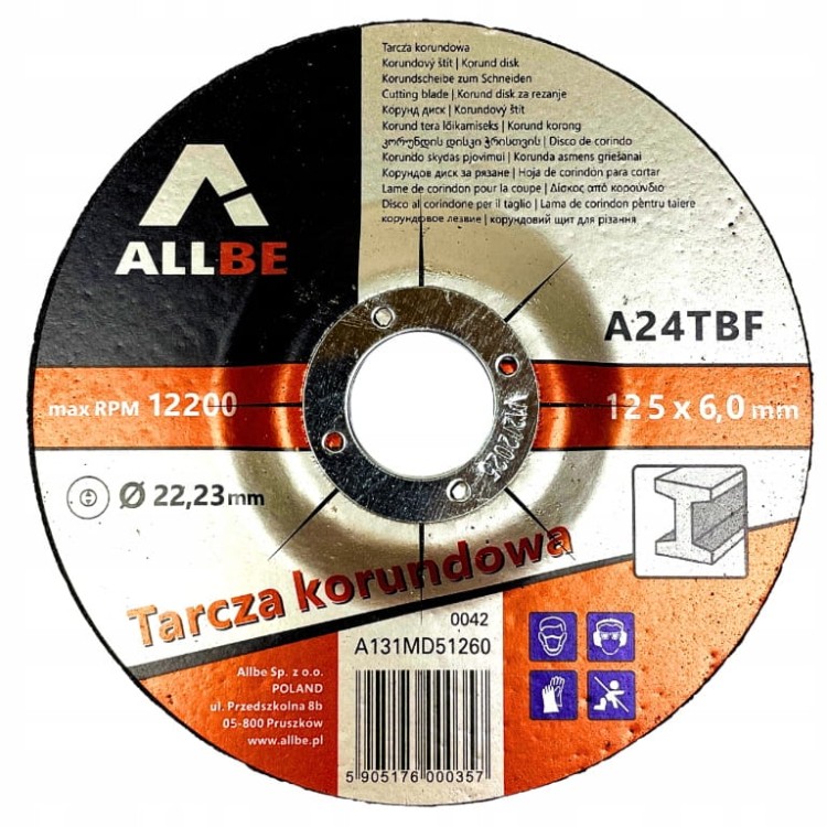Tarcza do szlifowania metalu stali 125x6.0mm