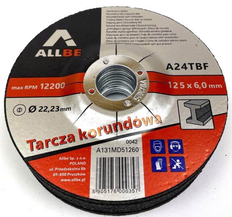 Tarcza do szlifowania metalu stali 125x6.0mm